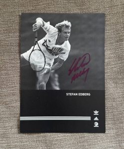 Dédicace – Autographe – Rare carte signée au feutre bleu par Stephan Edberg – Format 10×15 – Tennis – Roland-Garros – Wimbledon – Us Open – OA – Collection – Vintage