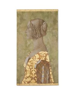 Toile peinte d’une dame de style Renaissance. Travail contemporain.