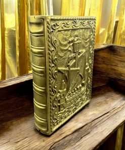 Ancienne rare Boîte en bronze en forme de livre avec un navire en couverture – Signée Max Le Verrier – Circa 1925 – Décoration – Collection