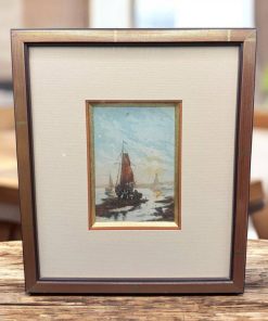 Petite tableau « Marine » et son bel encadrement – Vers 1980 – Décoration – Collection