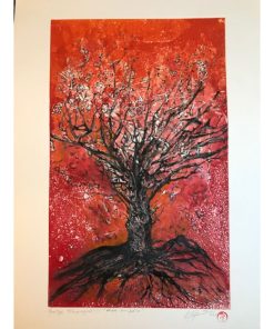« Arbre sur fond rose »